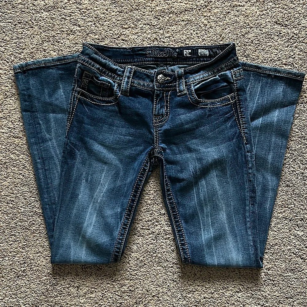 Miss Me Sexy Signature Slim Boot Blue Denim Jeans Pants **Size 26** 🔥🔥 - Picture 2 of 8